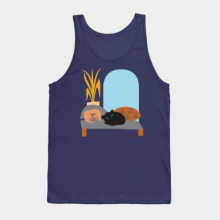 Cute Black Cat Chair Room 3 Tank Top